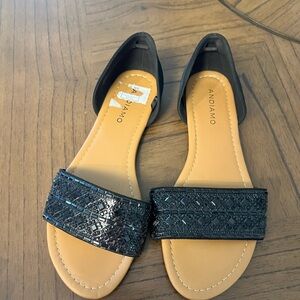 Women's Andiamo Black Sandals, black 8.5 Wide